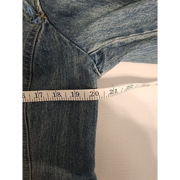 Crazy Horse Embroidered Floral Denim Jacket in Large - Picture 5 of 9